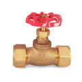 Lead Free Rough Iron Red Handwheel Brass Flow Stop Valve